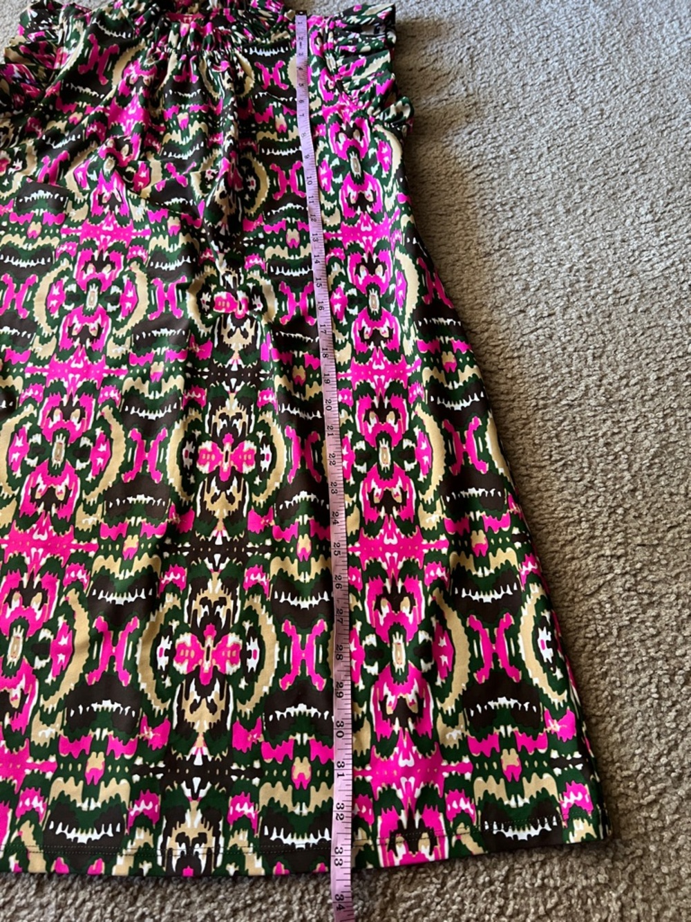 Jude Connally Women's Shari Multicolor Ruffle Trim Stretch Dress Sz Small Pocket - Picture 6 of 9